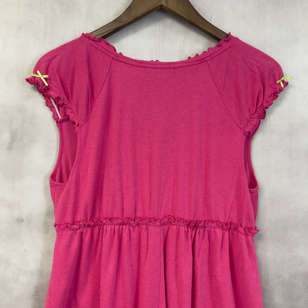 Y2K Betseyville Babydoll Pajama Top Womens Medium Pink Ruffle Pointelle Coquette - Picture 5 of 13
